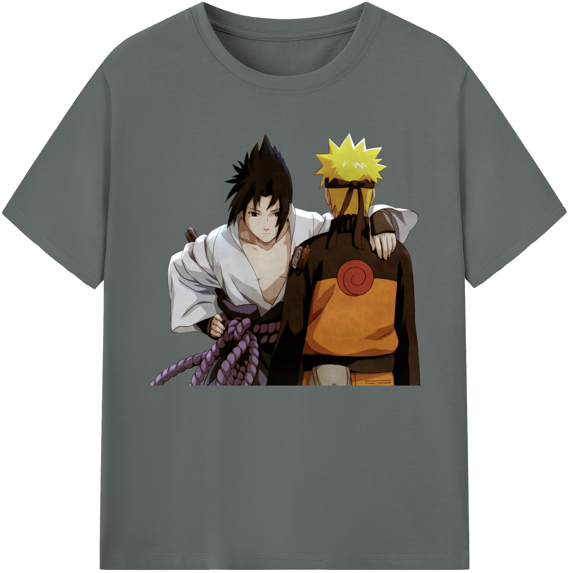 （画像用） NARUTO -ナルト- うちは サスケ Uchiha Sasuke 綿100％ メンズ半袖Tシャツ｜肌触りやわらか＆通気性